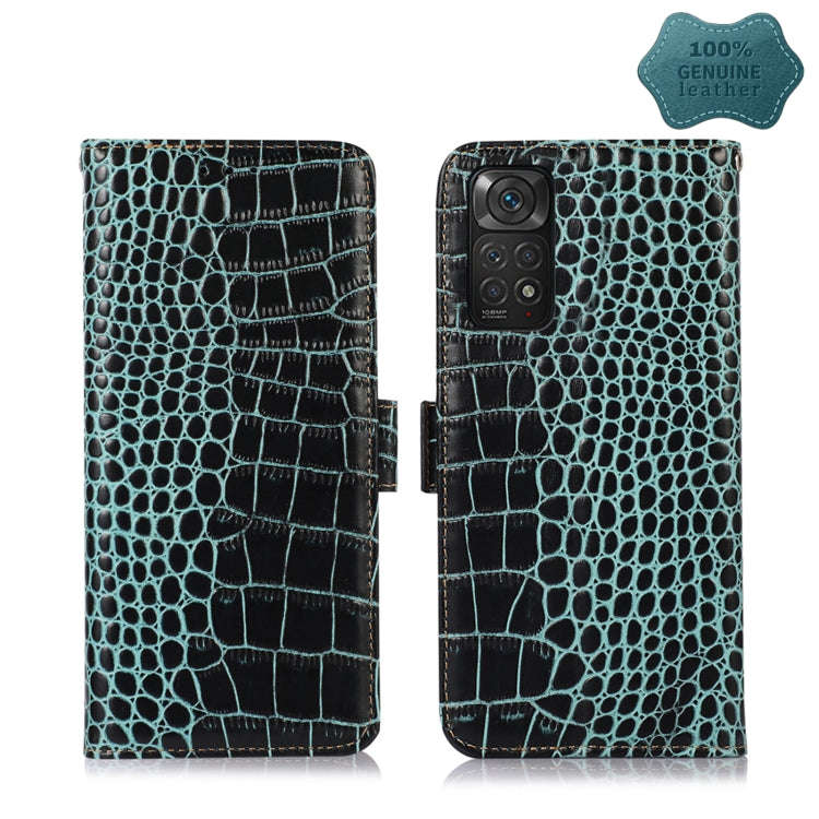 Crocodile Top Layer Cowhide Leather Phone Case, For Xiaomi Redmi 10C / 10 India, For Xiaomi Redmi...