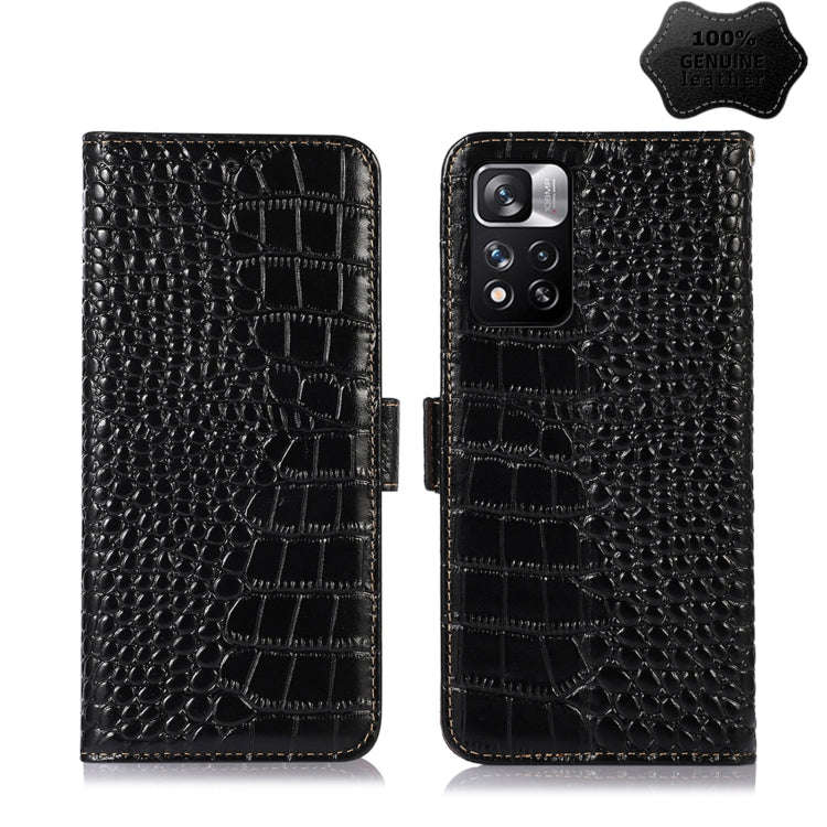 Crocodile Top Layer Cowhide Leather Phone Case, For Xiaomi Redmi 10C / 10 India, For Xiaomi Redmi...