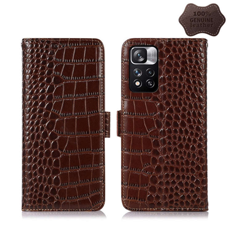 Crocodile Top Layer Cowhide Leather Phone Case, For Xiaomi Redmi 10C / 10 India, For Xiaomi Redmi...