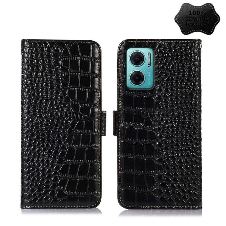 Crocodile Top Layer Cowhide Leather Phone Case, For Xiaomi Redmi 10C / 10 India, For Xiaomi Redmi...