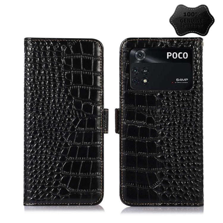 Crocodile Top Layer Cowhide Leather Phone Case, For Xiaomi Redmi 10C / 10 India, For Xiaomi Redmi...