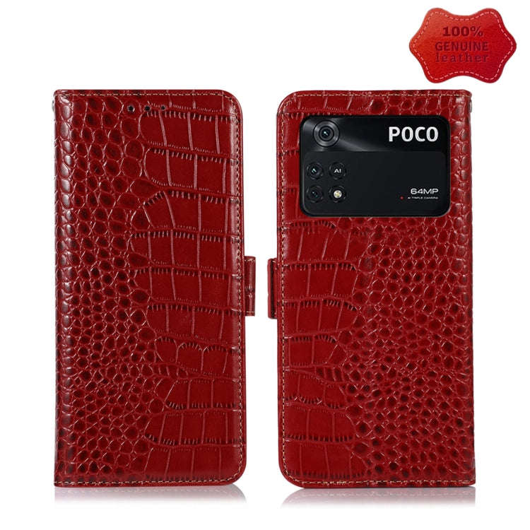 Crocodile Top Layer Cowhide Leather Phone Case, For Xiaomi Redmi 10C / 10 India, For Xiaomi Redmi...