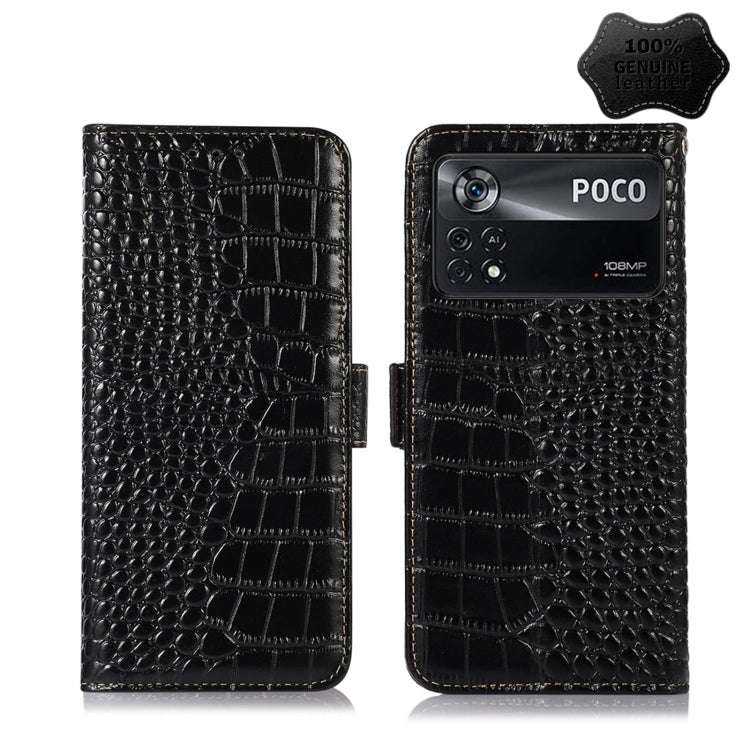 Crocodile Top Layer Cowhide Leather Phone Case, For Xiaomi Redmi 10C / 10 India, For Xiaomi Redmi...