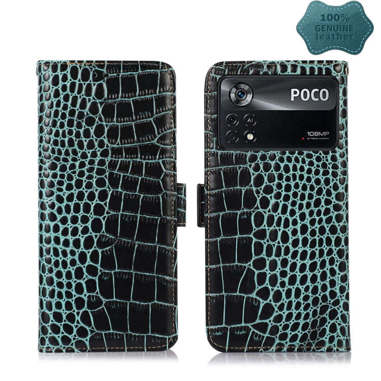 Crocodile Top Layer Cowhide Leather Phone Case, For Xiaomi Redmi 10C / 10 India, For Xiaomi Redmi...