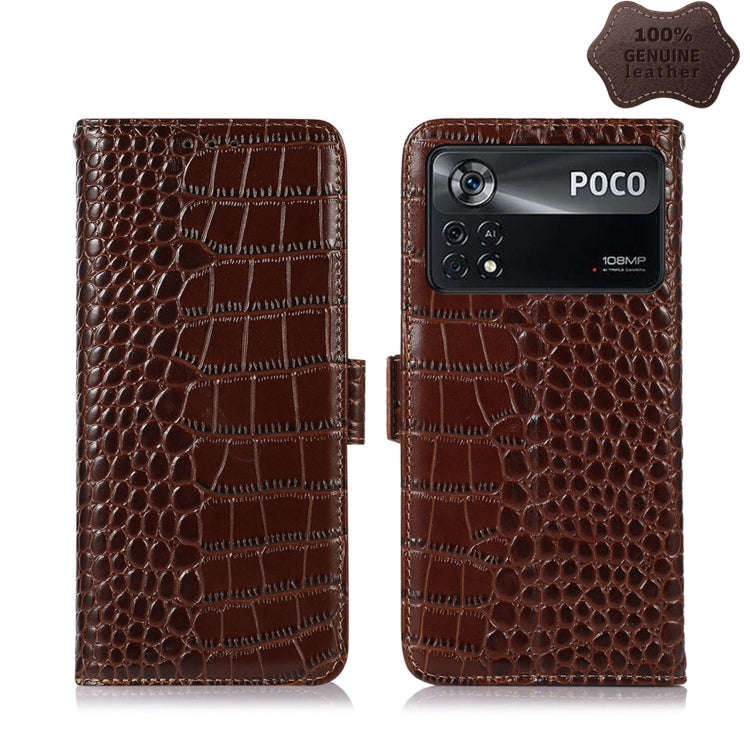 Crocodile Top Layer Cowhide Leather Phone Case, For Xiaomi Redmi 10C / 10 India, For Xiaomi Redmi...