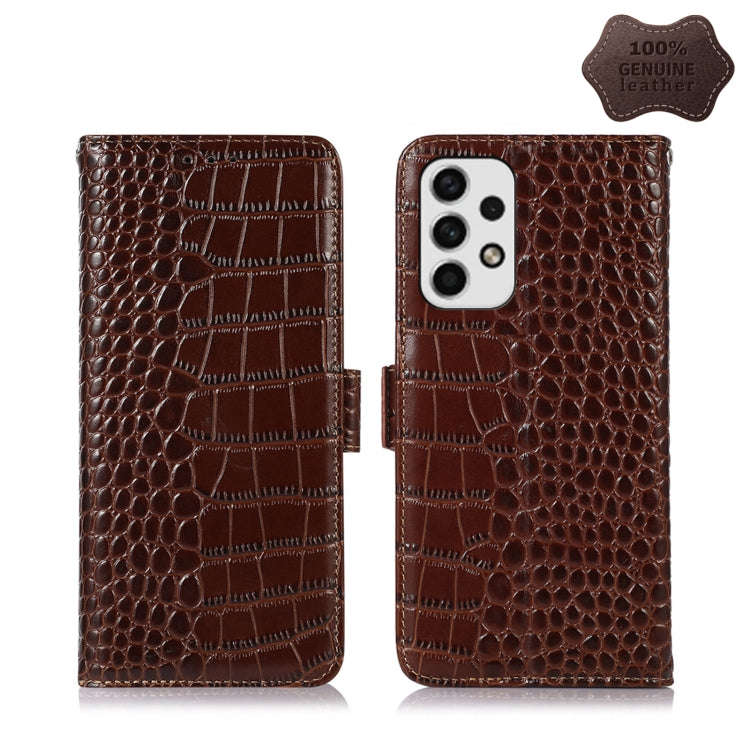 Crocodile Top Layer Cowhide Leather Phone Case, For Samsung Galaxy A23 4G, For Samsung Galaxy A33...