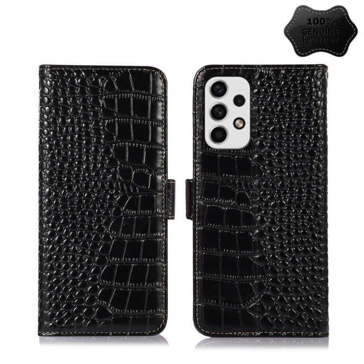 Crocodile Top Layer Cowhide Leather Phone Case, For Samsung Galaxy A23 4G, For Samsung Galaxy A33...