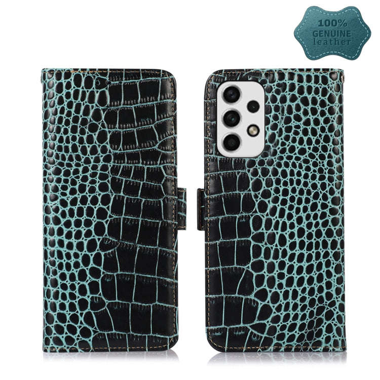 Crocodile Top Layer Cowhide Leather Phone Case, For Samsung Galaxy A23 4G, For Samsung Galaxy A33...