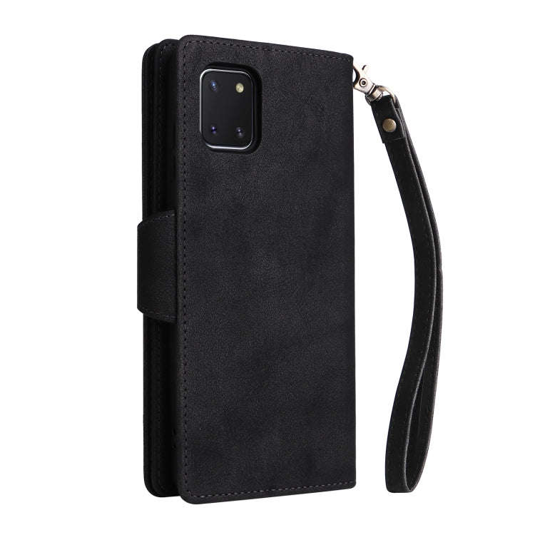Rivet Buckle 9 Cards Three Fold Leather Phone Case, For Samsung Galaxy Note10 Lite, For Samsung G...