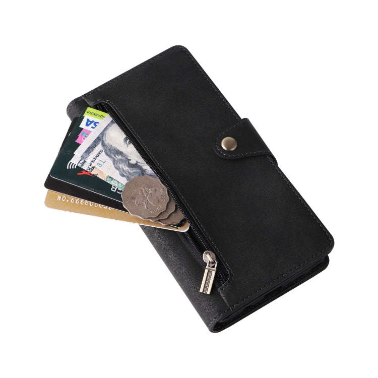 Rivet Buckle 9 Cards Three Fold Leather Phone Case, For Samsung Galaxy Note10 Lite, For Samsung G...