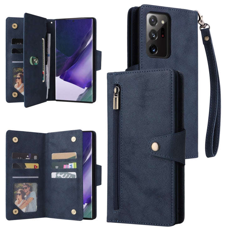 Rivet Buckle 9 Cards Three Fold Leather Phone Case, For Samsung Galaxy Note10 Lite, For Samsung G...