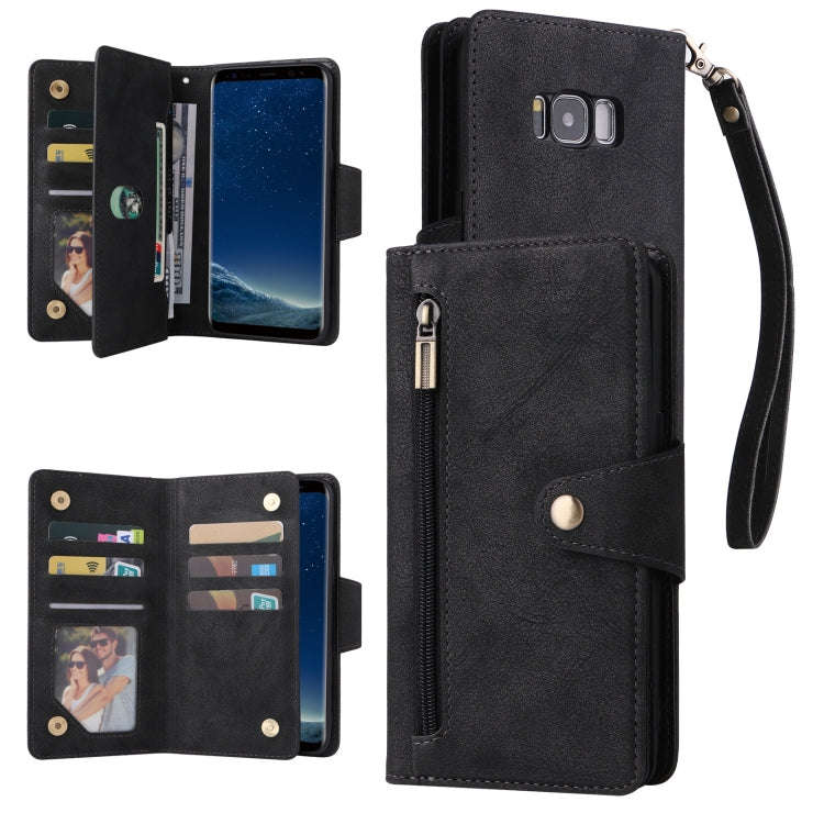 Rivet Buckle 9 Cards Three Fold Leather Phone Case, For Samsung Galaxy Note10 Lite, For Samsung G...