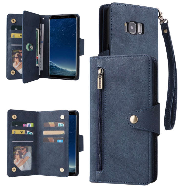 Rivet Buckle 9 Cards Three Fold Leather Phone Case, For Samsung Galaxy Note10 Lite, For Samsung G...