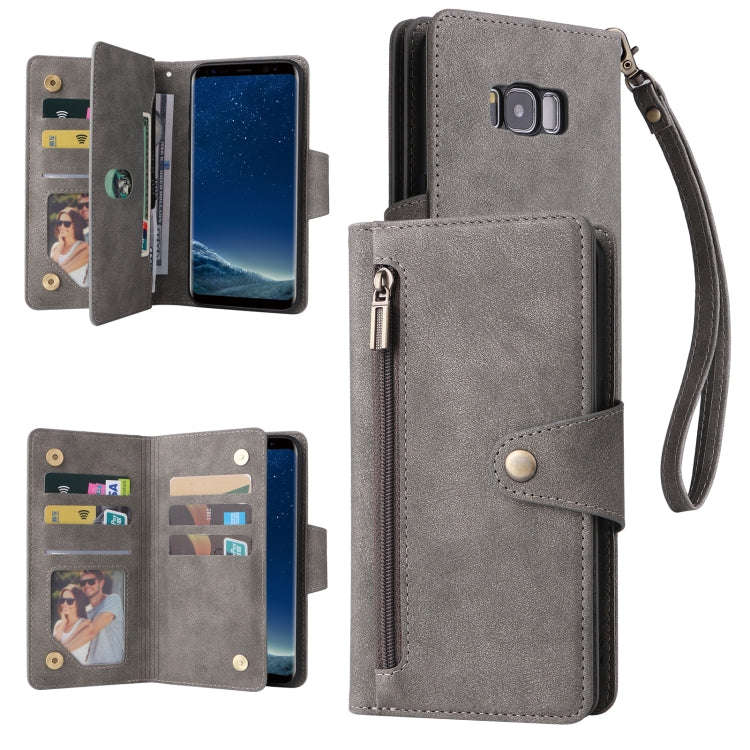 Rivet Buckle 9 Cards Three Fold Leather Phone Case, For Samsung Galaxy Note10 Lite, For Samsung G...
