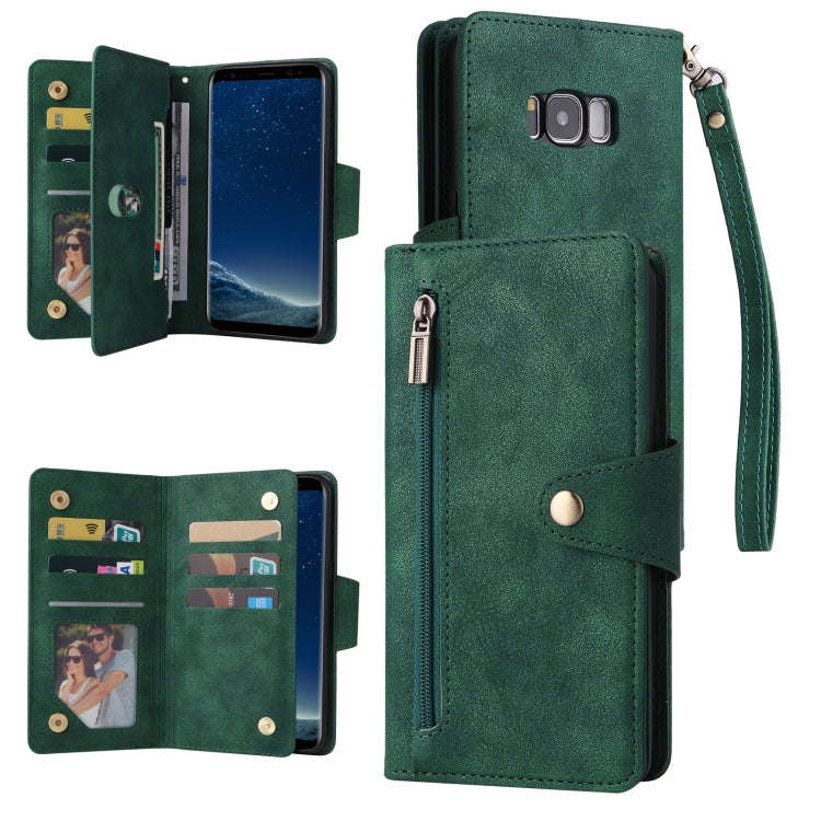 Rivet Buckle 9 Cards Three Fold Leather Phone Case, For Samsung Galaxy Note10 Lite, For Samsung G...