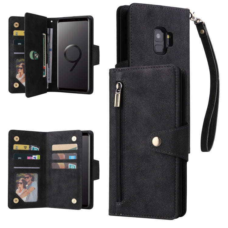 Rivet Buckle 9 Cards Three Fold Leather Phone Case, For Samsung Galaxy Note10 Lite, For Samsung G...
