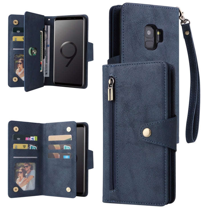Rivet Buckle 9 Cards Three Fold Leather Phone Case, For Samsung Galaxy Note10 Lite, For Samsung G...
