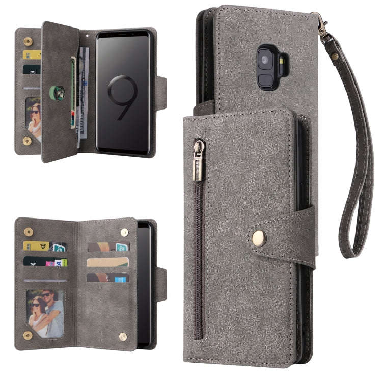 Rivet Buckle 9 Cards Three Fold Leather Phone Case, For Samsung Galaxy Note10 Lite, For Samsung G...