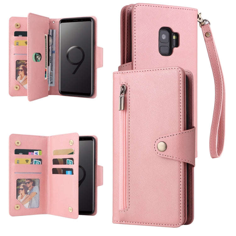 Rivet Buckle 9 Cards Three Fold Leather Phone Case, For Samsung Galaxy Note10 Lite, For Samsung G...