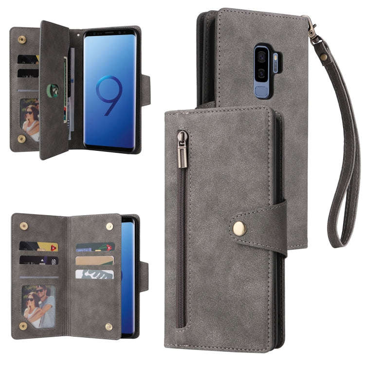 Rivet Buckle 9 Cards Three Fold Leather Phone Case, For Samsung Galaxy Note10 Lite, For Samsung G...