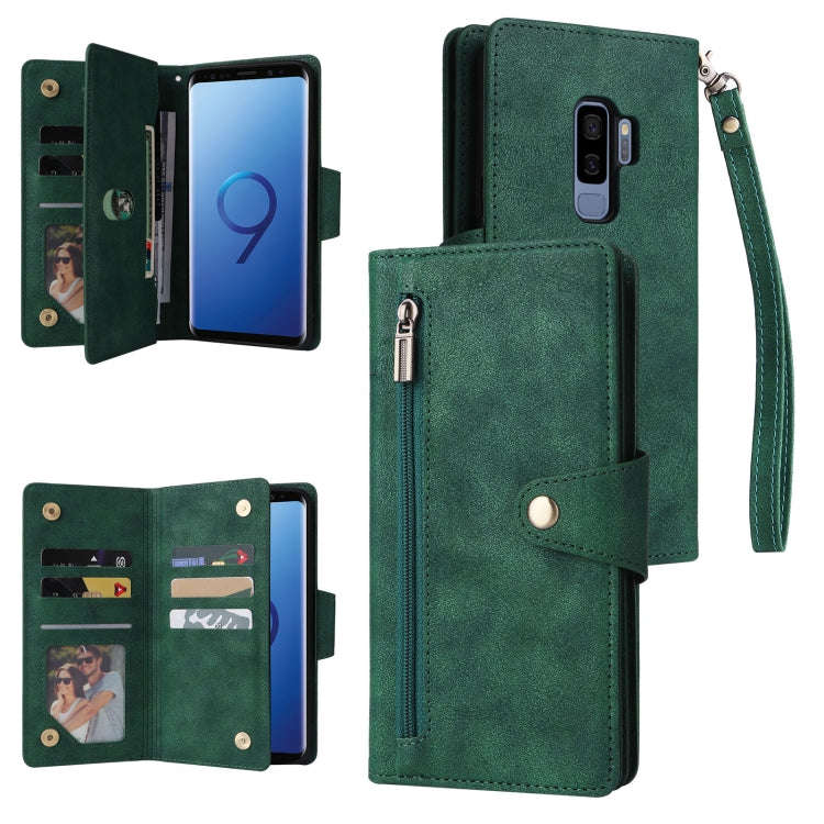Rivet Buckle 9 Cards Three Fold Leather Phone Case, For Samsung Galaxy Note10 Lite, For Samsung G...