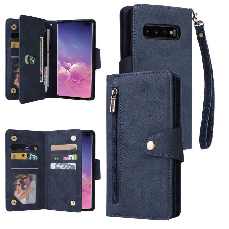 Rivet Buckle 9 Cards Three Fold Leather Phone Case, For Samsung Galaxy Note10 Lite, For Samsung G...