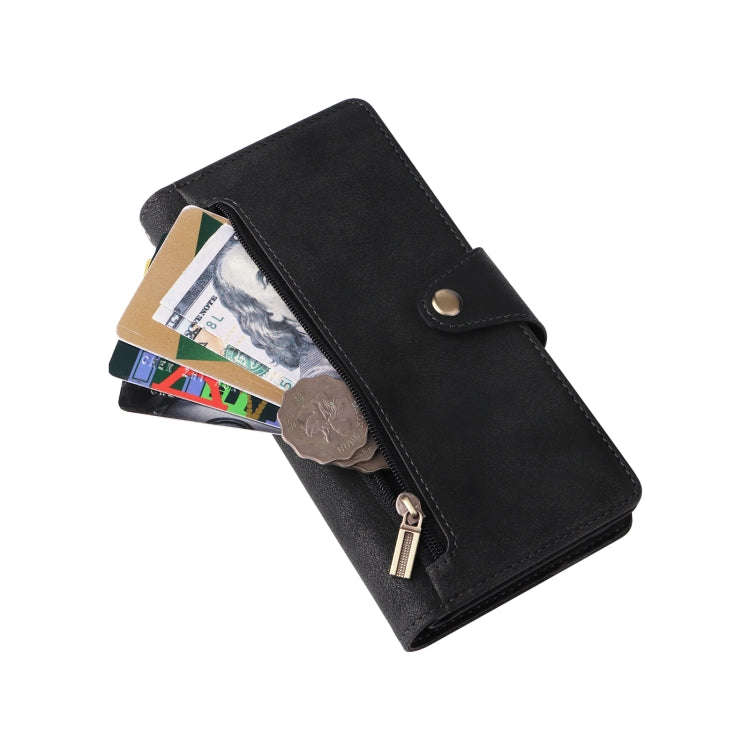 Rivet Buckle 9 Cards Three Fold Leather Phone Case, For Samsung Galaxy S22+, For Samsung Galaxy S...
