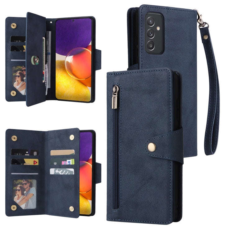Rivet Buckle 9 Cards Three Fold Leather Phone Case, For Samsung Galaxy A82, For Samsung Galaxy No...