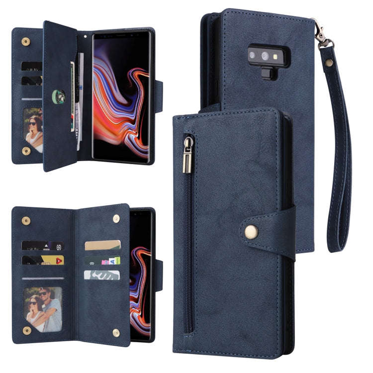 Rivet Buckle 9 Cards Three Fold Leather Phone Case, For Samsung Galaxy A82, For Samsung Galaxy No...