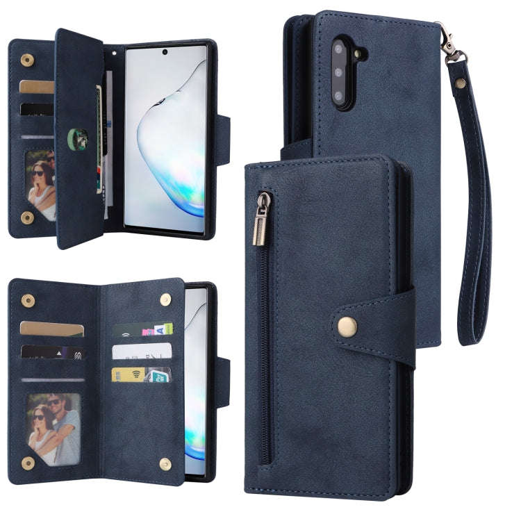Rivet Buckle 9 Cards Three Fold Leather Phone Case, For Samsung Galaxy A82, For Samsung Galaxy No...