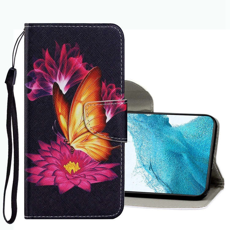Coloured Drawing Pattern Leather Phone Case, For Samsung Galaxy S22 Ultra 5G, For Samsung Galaxy ...