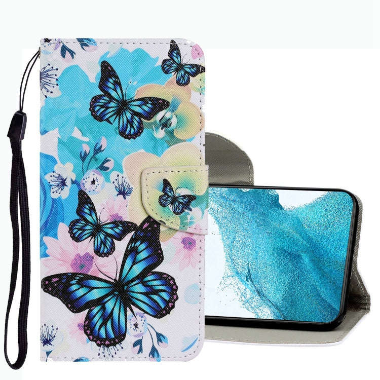 Coloured Drawing Pattern Leather Phone Case, For Samsung Galaxy S22 Ultra 5G, For Samsung Galaxy ...