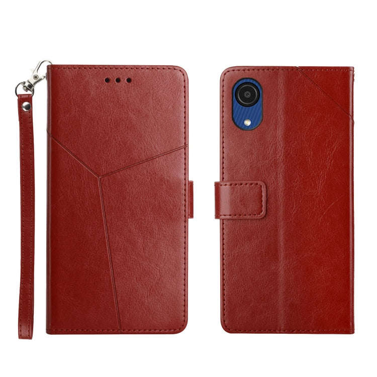 Y Stitching Horizontal Flip Leather Phone Case, For Samsung Galaxy A03 Core, For Samsung Galaxy A...