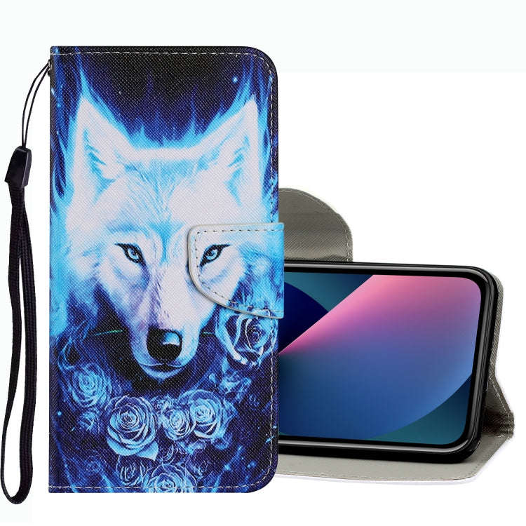Coloured Drawing Pattern Leather Phone Case, For iPhone 13 mini, For iPhone 13, For iPhone 13 Pro