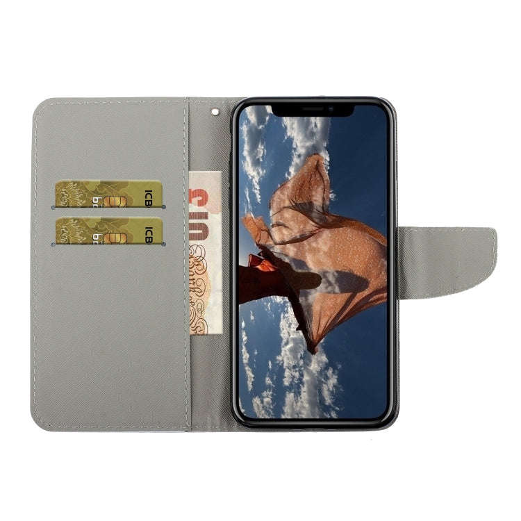Coloured Drawing Pattern Leather Phone Case, For iPhone 13 mini, For iPhone 13, For iPhone 13 Pro