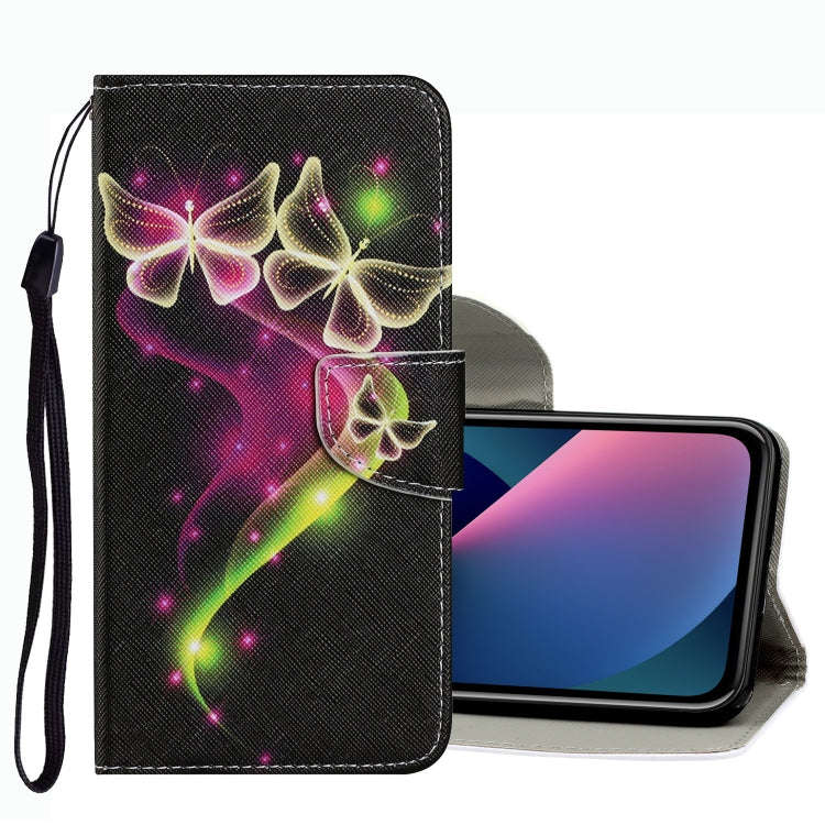 Coloured Drawing Pattern Leather Phone Case, For iPhone 13 mini, For iPhone 13, For iPhone 13 Pro