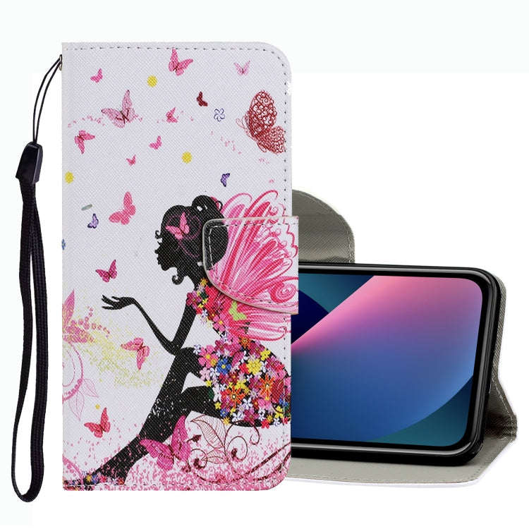 Coloured Drawing Pattern Leather Phone Case, For iPhone 13 mini, For iPhone 13, For iPhone 13 Pro