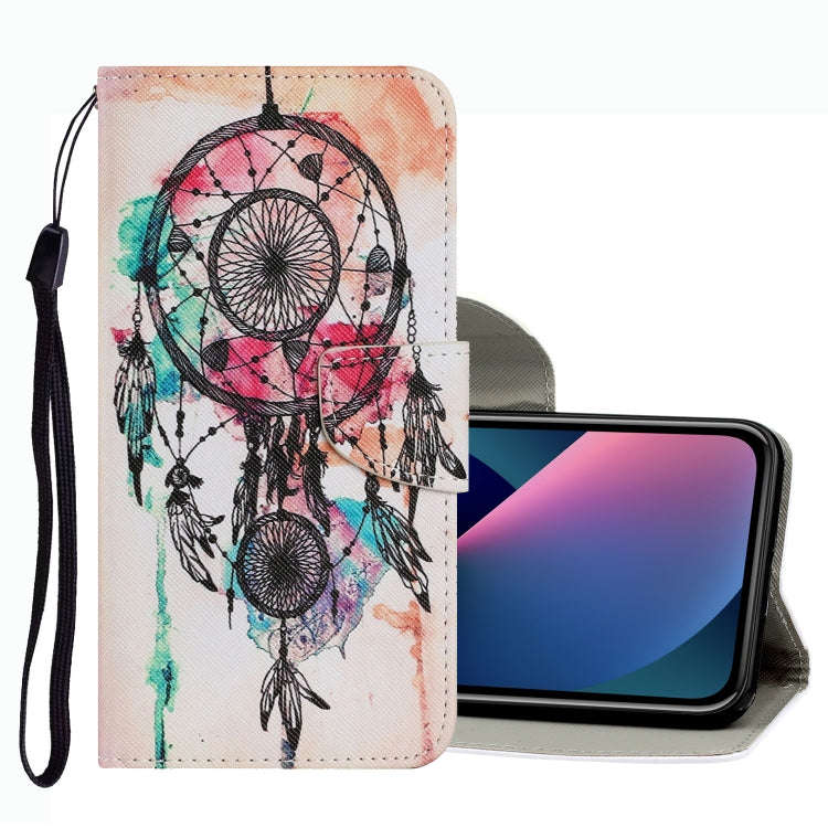 Coloured Drawing Pattern Leather Phone Case, For iPhone 13 mini, For iPhone 13, For iPhone 13 Pro
