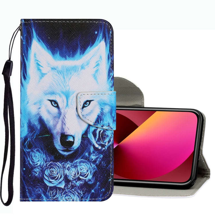 Coloured Drawing Pattern Leather Phone Case, For iPhone 13 mini, For iPhone 13, For iPhone 13 Pro