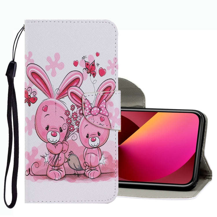 Coloured Drawing Pattern Leather Phone Case, For iPhone 13 mini, For iPhone 13, For iPhone 13 Pro