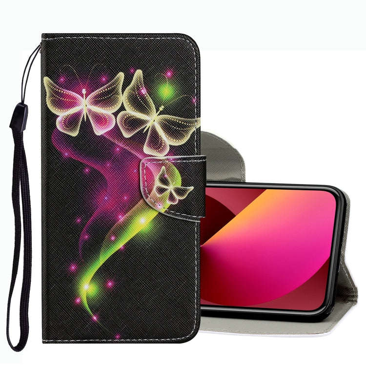 Coloured Drawing Pattern Leather Phone Case, For iPhone 13 mini, For iPhone 13, For iPhone 13 Pro
