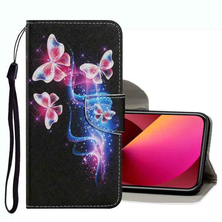 Coloured Drawing Pattern Leather Phone Case, For iPhone 13 mini, For iPhone 13, For iPhone 13 Pro