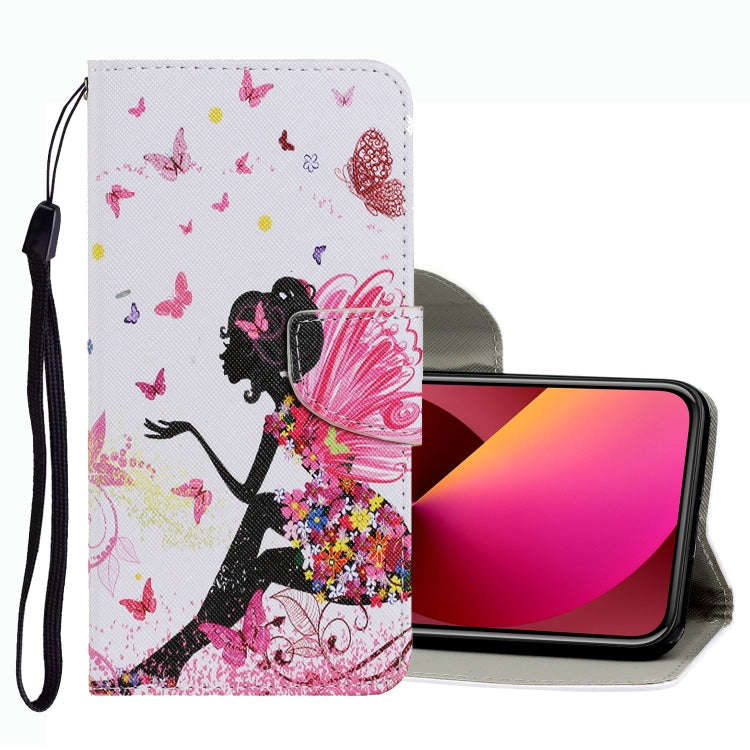 Coloured Drawing Pattern Leather Phone Case, For iPhone 13 mini, For iPhone 13, For iPhone 13 Pro