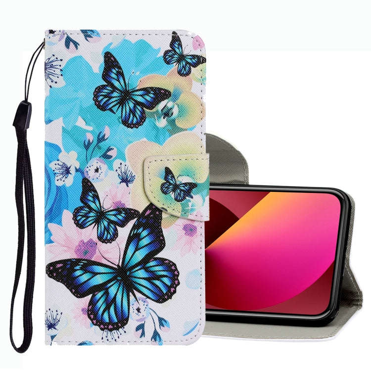 Coloured Drawing Pattern Leather Phone Case, For iPhone 13 mini, For iPhone 13, For iPhone 13 Pro