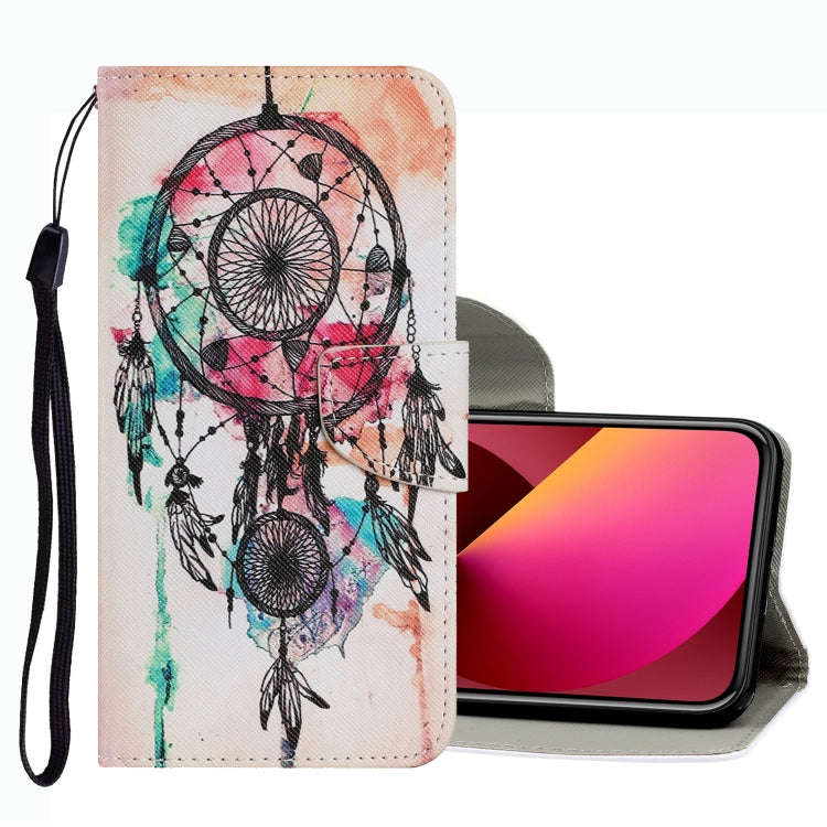 Coloured Drawing Pattern Leather Phone Case, For iPhone 13 mini, For iPhone 13, For iPhone 13 Pro