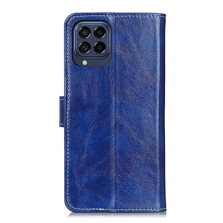 Retro Crazy Horse Texture Horizontal Flip Leather Phone Case, For Samsung Galaxy M53 5G