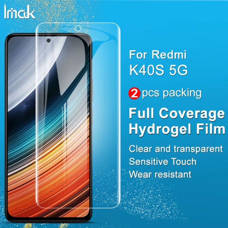 2 PCS IMAK Curved Full Screen Hydrogel Film Front Protector, For Xiaomi Redmi K40S 5G, For Xiaomi...