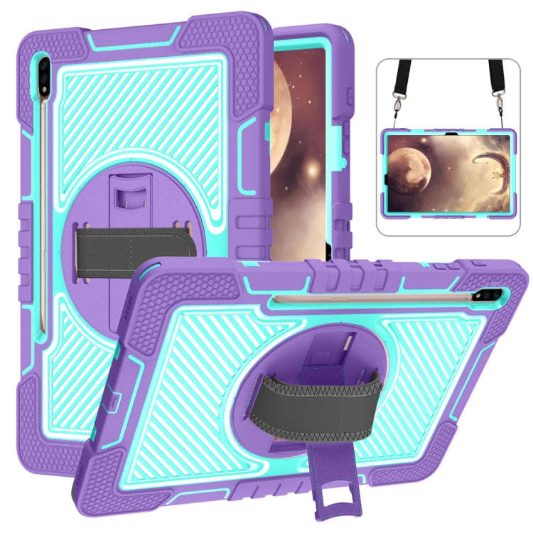 360 Degree Rotation Contrast Color Silicone + PC Tablet Case, For Samsung Galaxy Tab A7 Lite