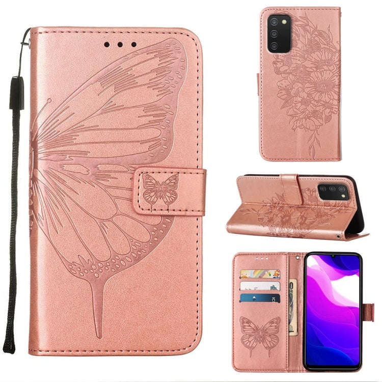 Embossed Butterfly Leather Phone Case, For Samsung Galaxy A03 Core, For Samsung Galaxy A03s 165.8...