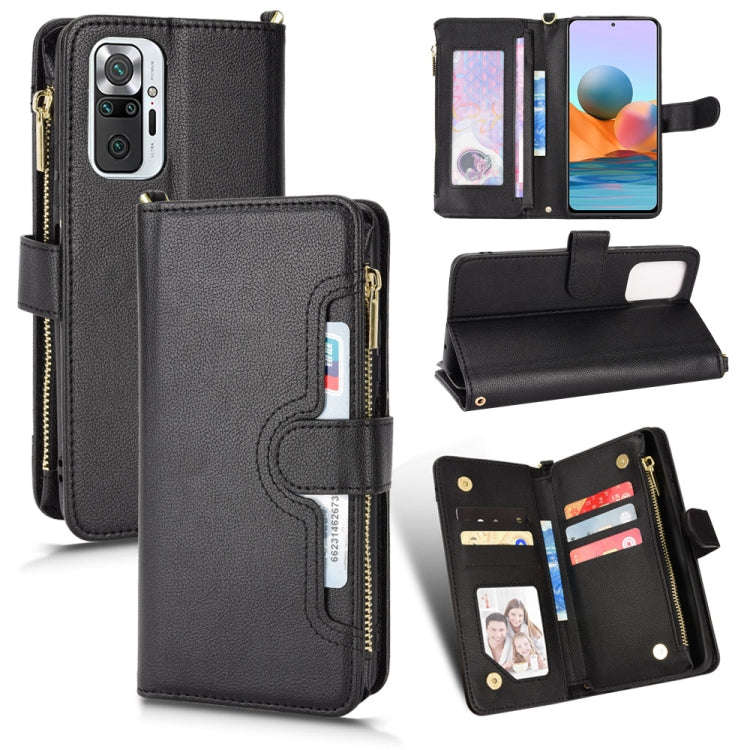 Litchi Texture Zipper Leather Phone Case, For Xiaomi Redmi Note 10 Pro / 10 Pro Max 4G, For Xiaom...